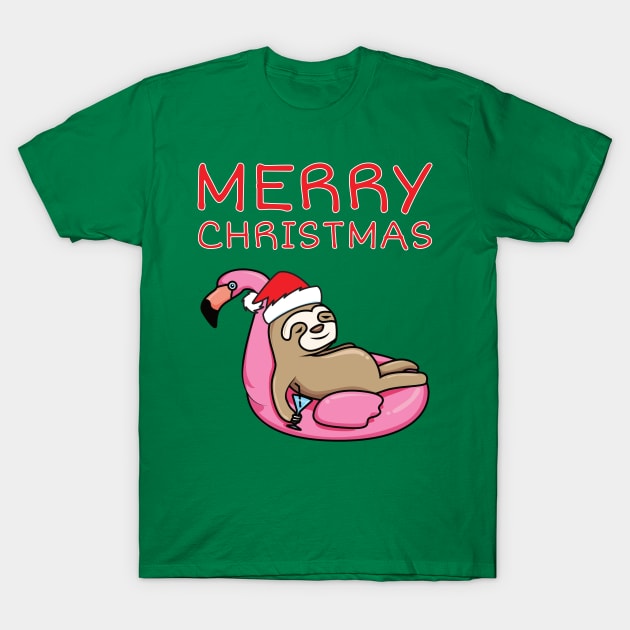 Merry Christmas Festive Sloth T-Shirt by DPattonPD